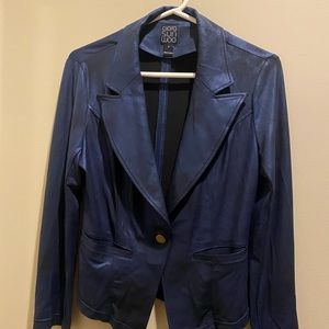 Ciara Sun woo navy blue metallic blazer size small